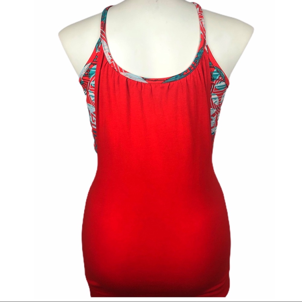 Soybu Red Tank Top With Built In Bra & Cross Back - image 3